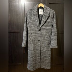 Abercrombie & Fitch Plaid wool blend coat
